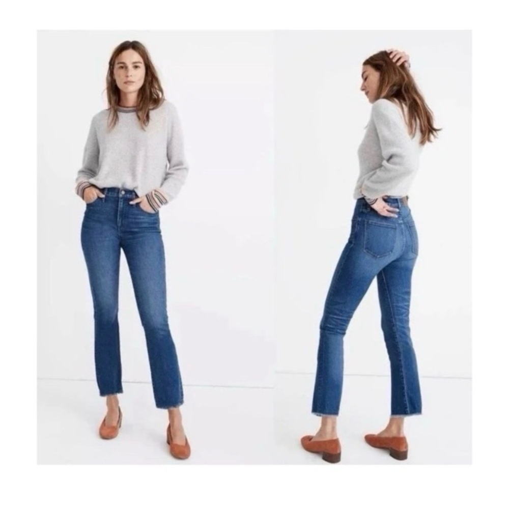 MADEWELL Cali Demi Boot Cut Crop Fringe Hem Jeans